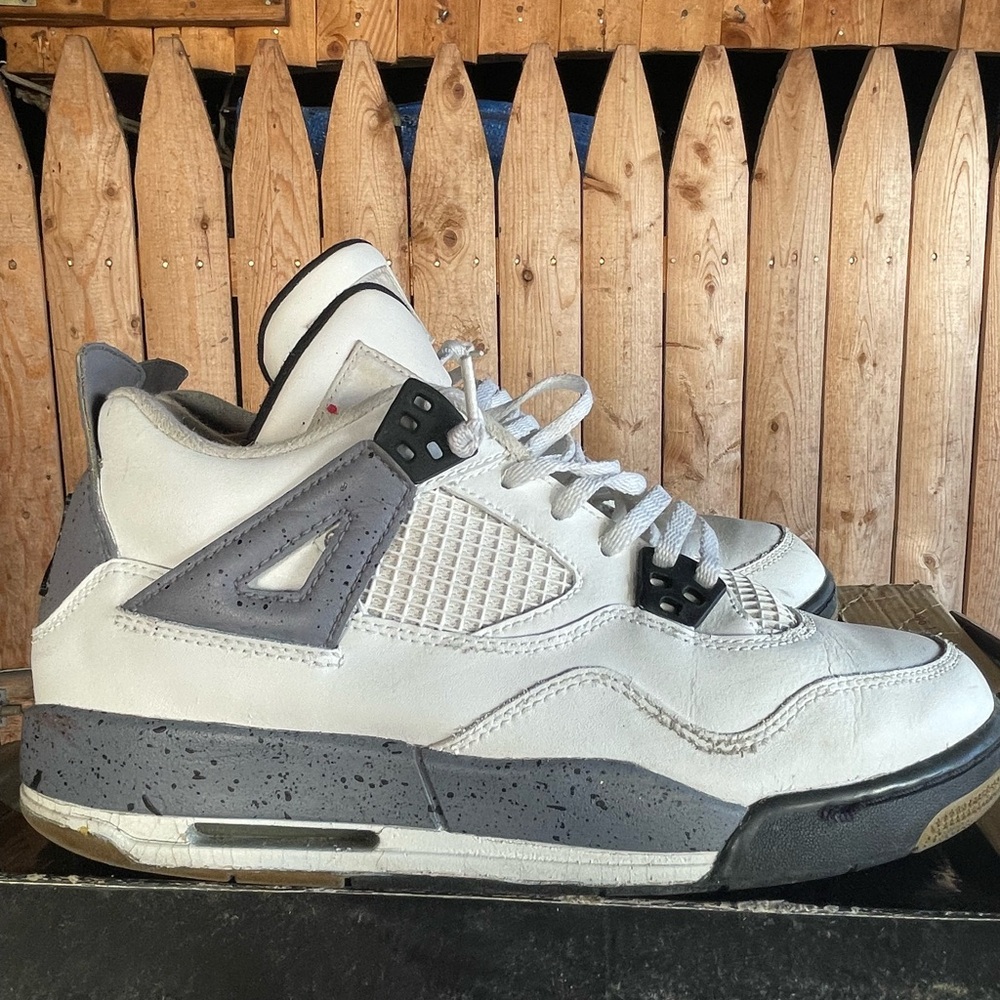 Air Jordan White Cement 4s White and Gray Sneakers